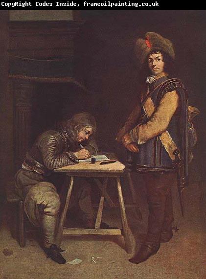 TERBORCH, Gerard Officer Writing a Letter